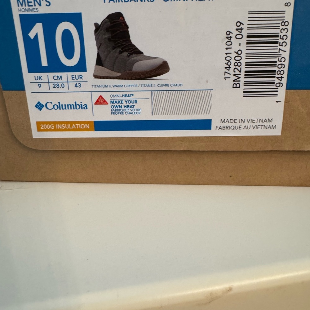 NWT Columbia Fairbanks Omni-Heat Boots Men’s 10 – NEW - Picture 4 of 4